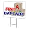 Signmission Free Daycare Yard Sign & Stake outdoor plastic coroplast window, C-2436 Free Daycare C-2436 Free Daycare - alternate 1